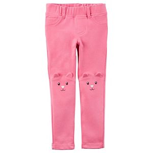 Toddler Girl Carter's Embroidered Animal French Terry Pants