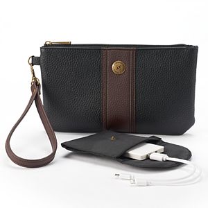 Stone & Co. Pebbled Leather Phone Charging Wristlet