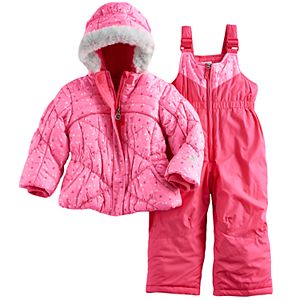 Toddler Girl ZeroXposur Heart Print Joy Jacket & Bib Snow Pants Set