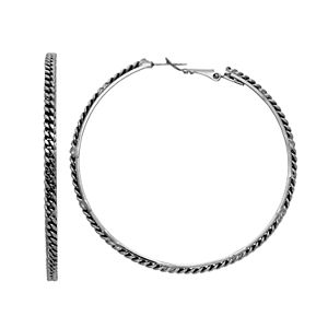 Simply Vera Vera Wang Curb Chain Overlay Nickel Free Hoop Earrings