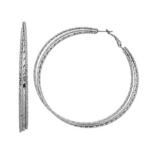 Simply Vera Vera Wang Textured Nickel Free Triple Hoop Earrings