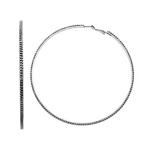 Simply Vera Vera Wang Curb Chain Overlay Nickel Free Hoop Earrings
