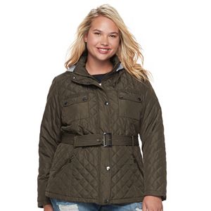 Juniors' Plus Size Urban Republic Hood Quilted Coat