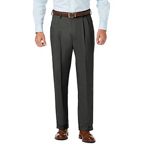 Men's J.M. Haggar Premium Classic-Fit Stretch Sharkskin Pleated Dress Pants
