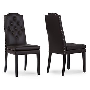 Baxton Studio Dylin Faux-Leather Dining Chair 2-piece Set