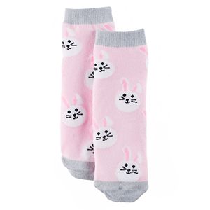 Girls 4-16 Cuddl Duds Knit-In Bunny Face Slipper Socks