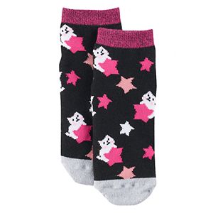 Girls 4-16 Cuddl Duds Knit-In Cat Star Slipper Socks