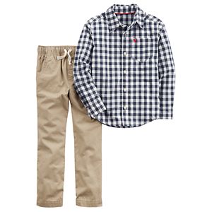Boys 4-7x Carter's Plaid Shirt & Pants Set