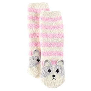 Girls 4-16 Cuddl Duds 3D Dog Tactel Socks