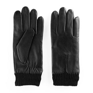 Women's Apt. 9® Knit Cuff Leather Tech Gloves
