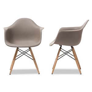Baxton Studio Gray Mid-Century Modern Dining Chair 2-piece Set
