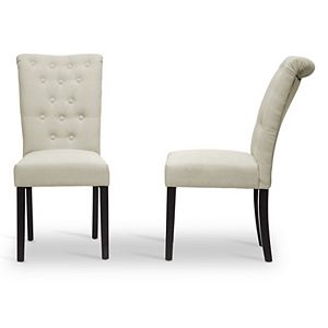 Baxton Studio Brittany Upholstered Dining Chair 2-piece Set