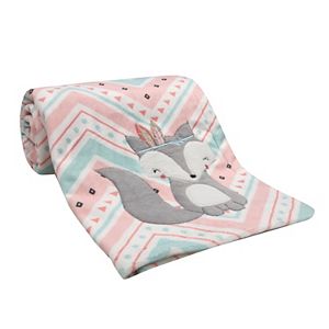 Lambs & Ivy Little Spirit Fox Chevron Blanket