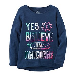 Toddler Girl Carter's Long-Sleeve Slubbed Graphic Tee