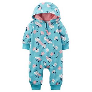 Baby Girl Carter's Print Hooded Coverall