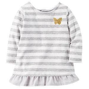 Baby Girl Carter's Striped Ruffle-Hem Top