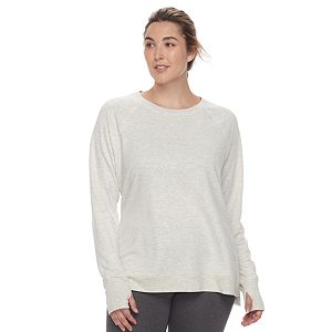 Plus Size Tek Gear® Long Sleeve Side Slit Crew Top