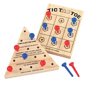 J.B. Nifty Tic Tac Toe & Solitaire Wooden Games