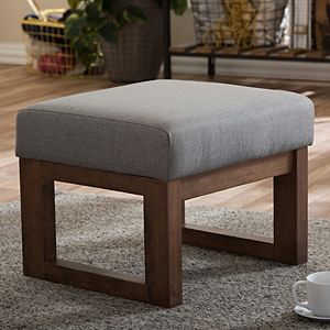 Baxton Studio Mid-Century Upholstered Stool