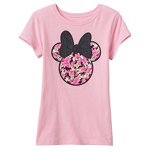 Disney's Minnie Mouse Girls 7-16 Many Minnie's Glitter Bow Graphic Tee