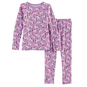 Toddler Girl Cuddl Duds 2-pc. Printed Base Layer Top & Pants Set