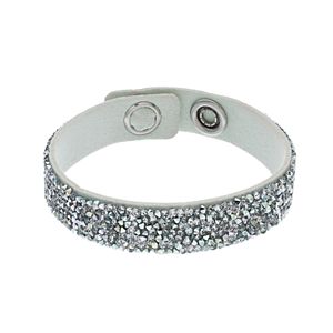 Simply Vera Vera Wang Gray Faux Leather Wrap Bracelet with Swarovski Crystals
