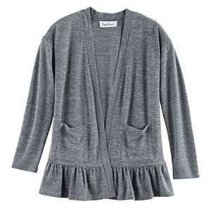 Girls 7-16 & Plus Size Cloud Chaser Open Front Ruffle Cardigan