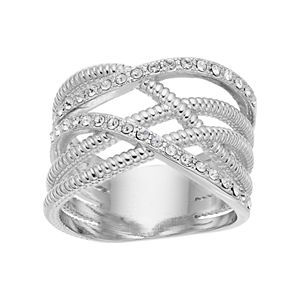 Brilliance Crisscross Ring with Swarovski Crystals