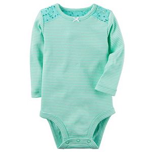 Baby Girl Carter's Striped Lace Bodysuit