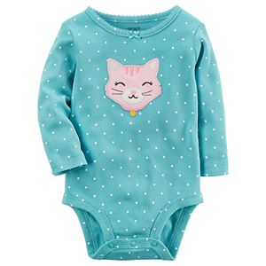Baby Girl Carter's Polka-Dot Animal Bodysuit