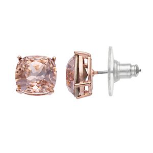 Brilliance Rose Gold Tone Stud Earrings with Swarovski Crystals