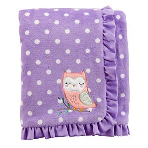 Baby Girl Carter's Embroidered Owl Dotted Ruffled Blanket
