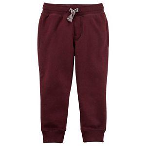 Toddler Boy Carter's Fleece Pull On Maroon Jogger Pants