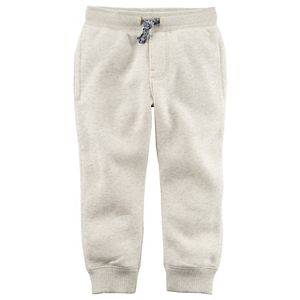 Toddler Boy Carter's Fleece Pull On Ivory Jogger Pants