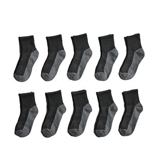 Boys Tek Gear 10-Pack Quarter-Crew Socks