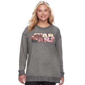 Juniors' Plus Size Her Universe Star Wars Logo Graphic Tunic Sweatshirt