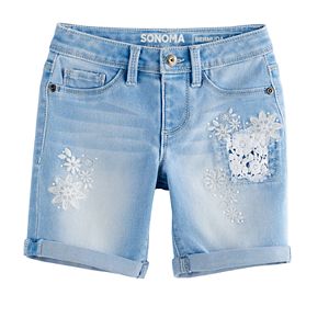 Girls 4-12 SONOMA Goods for Life™ Floral Embroidered Bermuda Shorts