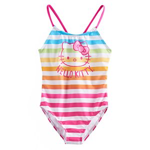 Girls 4-6x Hello Kitty® Rainbow Striped One Piece Swimsuit