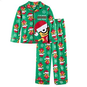 Boys 4-10 Despicable Me Minion Santa 2-Piece Pajama Set
