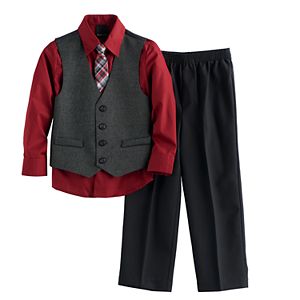 Boys 4-12 Van Heusen Sharkskin 4-Piece Vest Set