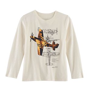 Boys 4-7x SONOMA Goods for Life™ Airplane Sketches Metallic Long Sleeve Graphic Tee
