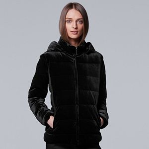 Women's Simply Vera Vera Wang Velvet Puffer Jacket