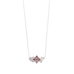 Brilliance Silver Tone Cluster Necklace with Swarovski Crystals