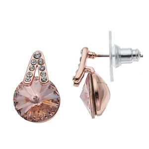 Brilliance Rose Gold Tone Drop Earrings with Swarovski Crystals
