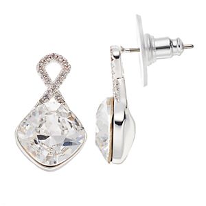 Brilliance Silver Plated Drop Earrings with Swarovski Crystals