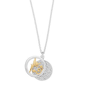 Disney's Tinker Bell Two Tone Silver Plated Pendant Necklace
