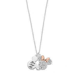 Disney's Two Tone Mickey Mouse & Minnie Mouse Charm Necklace