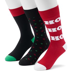 Men's Croft & Barrow® 3-pack Holiday Crew Socks