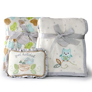 Nurture Owl & Nesting Birdies Blanket Gift Set