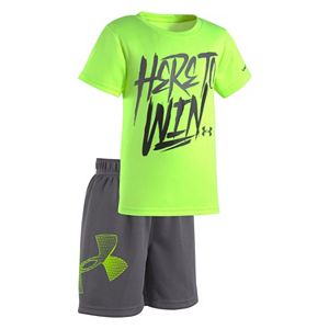 Toddler Boy Under Armour Text Graphic Tee & Shorts Set